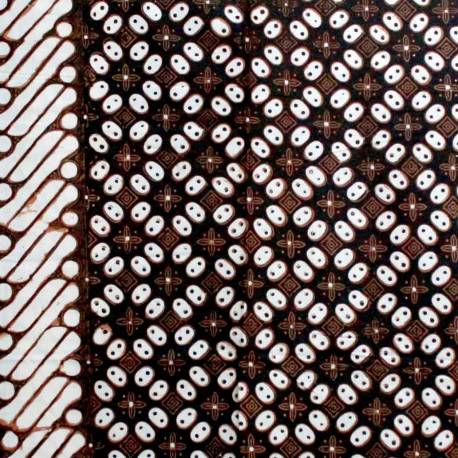 BCP 144 Batik Yogya Cap Petilan Kawung kembang hitam Tumpal parang