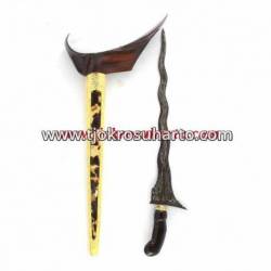 CSY 419 Keris Ladrang Yogya Sonokeling Liman gajah combong penyu tatah emas batu