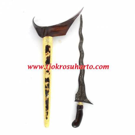 CSY 419 Keris Ladrang Yogya Sonokeling Liman gajah combong penyu tatah emas batu