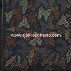 Bahan Hem/rok tulis riningan Colet Daun pepaya biru RTI