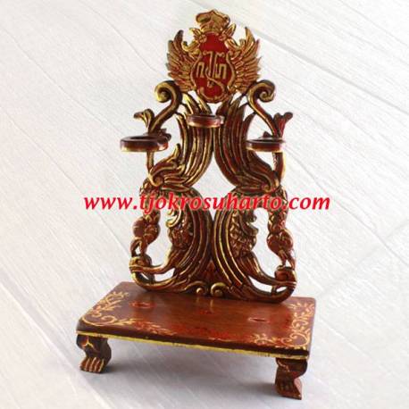 Standar Tempat keris duduk Sungging lung burung HB isi 3 22x48x56 cm ctp 460 WYM