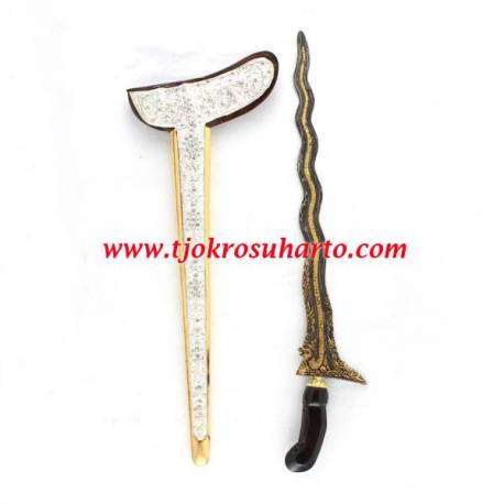 CSN 096 Keris Gayaman Yogya Sonokeling Tempel Nogo kuning slorok buntu emas perak batu