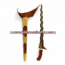 Keris Ladrang Yogya Gembol Jati Nogo kuning selut 3 kuning emas cpw 025