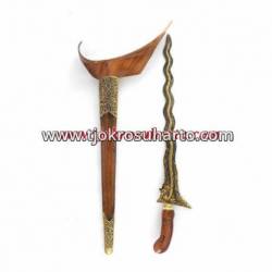 CGY 417 Keris Ladrang Yogya Gembol Jati Nogo kuning selut 2 kuning emas bakar cpw 025