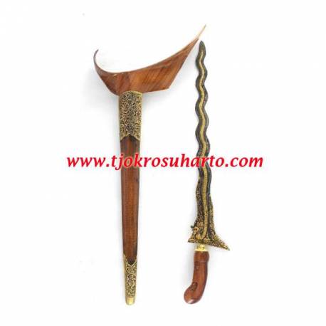 CGY 417 Keris Ladrang Yogya Gembol Jati Nogo kuning selut 2 kuning emas bakar cpw 025