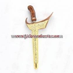 Keris Ladrang Yogya Gembol Jati tanggung Nogo siluman tempel slorok emas batu