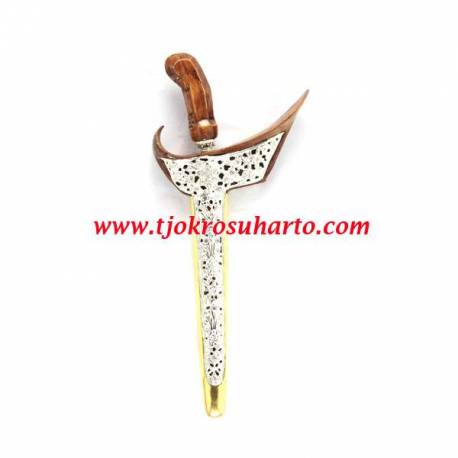 Keris Ladrang Yogya Gembol Jati tanggung Nogo siluman tempel slorok emas perak batu