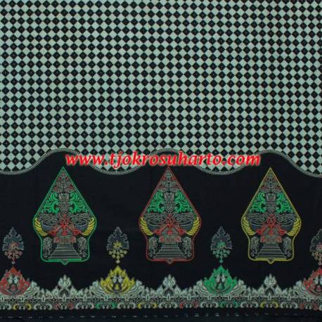 Bahan sarimbit Kombinari Sogan colet lawasan Gunungan tumpal poleng 2,4 m HSN