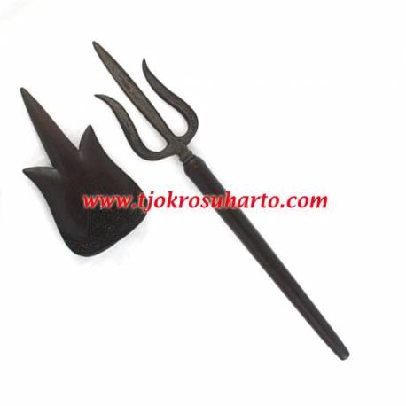 Tombak Pamor Trisula besar panjang 57 cm HMD