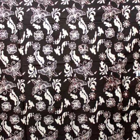 BCP 041 Batik Yogya Cap Petilan Ceplok kupu latar cemeng BTN