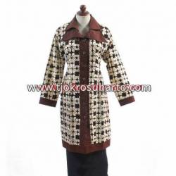 Blus Batik Krah tumpuk sogan 5 BTN