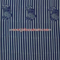Bahan Hem/rok batik Cap kelengan biru slarak ceplok wayang BTN