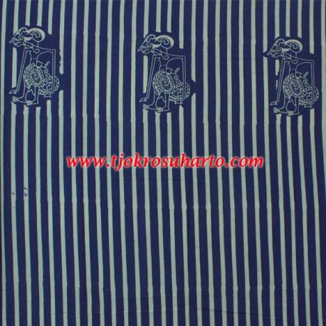 Bahan Hem/rok batik Cap kelengan biru slarak ceplok wayang BTN
