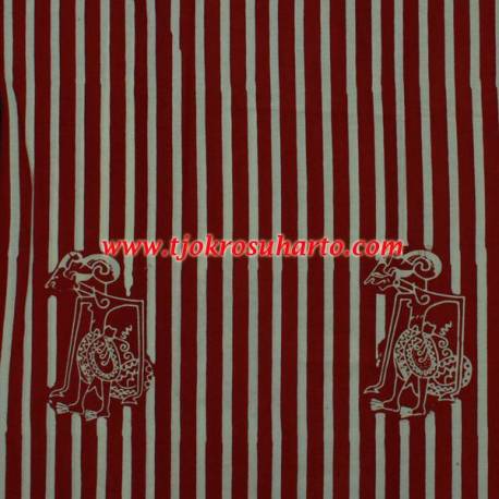BHH 800 Bahan Hem/rok batik Cap kelengan merah slarak wayang ceplok BTN