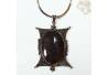 EPK 060 Kalung alpaka pipih segi panjang menir batu oval (10) SRE