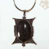 EPK 060 Kalung alpaka pipih segi panjang menir batu oval (10) SRE