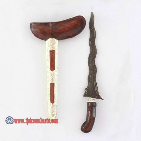 CSN 169 Keris Gayaman Yogya Sonokeling kecil nogo kikik blewah combong 2 perak