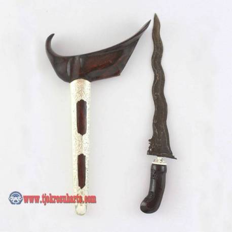 Keris Ladrang Yogya Sonokeling kecil nogo siluman blewah combong 2 perak