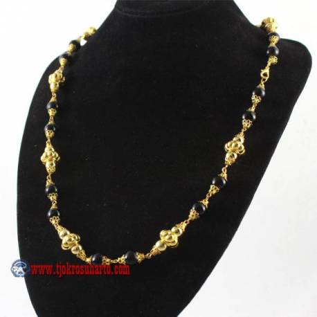 EPK 112 Kalung Mutiara Hitam emas 41 cm YNN (2)