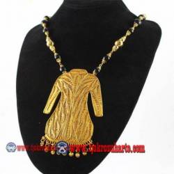 Kalung Mutiara hitam liontin mahkota emas 46 cm YNN (9)