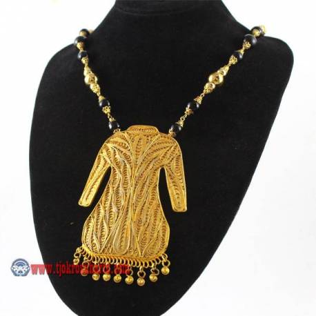 Kalung Mutiara hitam liontin mahkota emas 46 cm YNN (9)