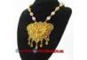 Kalung Mutiara jambon liontin bunga teratai emas 46 cm YNN (16)