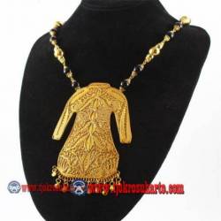 EPK 135 Kalung Mutiara hitam liontin baju lengan panjang emas 46 cm YNN (20a)