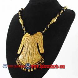 EPK 136 Kalung Mutiara hitam liontin baju lengan panjang emas 46 cm YNN (20b)