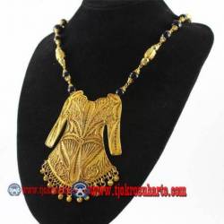 EPK 138 Kalung Mutiara hitam liontin baju lengan panjang emas 46 cm YNN (20d)