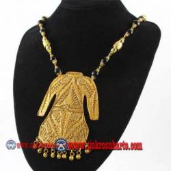 EPK 139 Kalung Mutiara hitam liontin baju lengan panjang emas 46 cm YNN (20e)