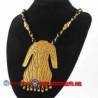 EPK 140 Kalung Mutiara hitam liontin baju lengan panjang emas 46 cm YNN (20f)