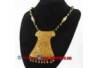 EPK 132 Kalung Mutiara hitam liontin baju lengan emas 46 cm YNN (19d)