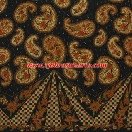 Bahan sarimbit Katun Prima Batik printing Sogan colet Sinaran keong 240x115 cm SSD