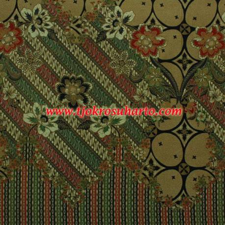 Bahan sarimbit Katun Prima Batik printing Sogan colet Parang Klithik tumpal kawung 240x115 cm SSD