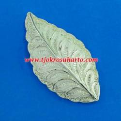 Bros Trap Sepuh perak Bros daun besar 10x8 cm (12) WDI