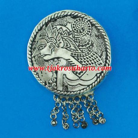 EPT 715 Bros Trap Sepuh perak bakar ornamen bulat 8x8 cm (24) WDI