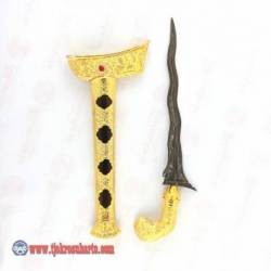 CPR 530 Keris Melayu Tanggung blewah combong 4 emas pamor