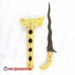 CPR 594 Keris Melayu Tanggung blewah combong 4 emas pamor
