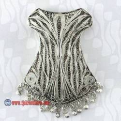 EPT 490 Bros+liontin Sepuh perak bakar Kebayak krantil 11,5x8 cm (6a ) YNN