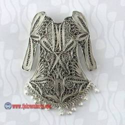 EPT 496 Bros+liontin Sepuh perak bakar Kebayak krantil 11,5x8 cm (6g ) YNN