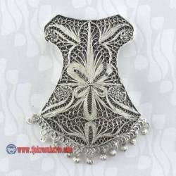 EPT 498 Bros+liontin Sepuh perak bakar Kebayak krantil 11,5x8 cm (6i ) YNN