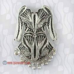 EPT 503 Bros+liontin Sepuh perak bakar Kebayak krantil 11,5x8 cm (6n ) YNN