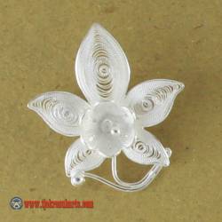 Bros Perak 925 trap Bunga daun 3,5 cm (7) SYT
