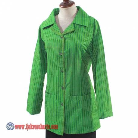 BPR 383 Blus model Kantor kancing bungkus Lurik DMS 828 xL