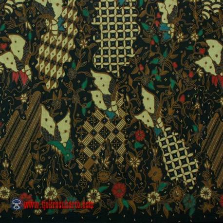 BHH 159 Bahan Hem/rok kombinasi genes colet katun Boket kupu 240x110 cm EST