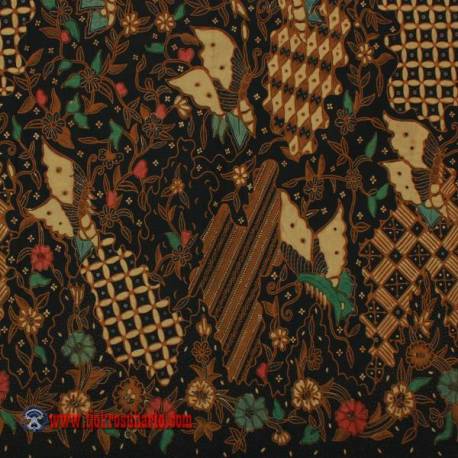 Bahan Sarimbit kombinasi genes colet katun Tiga negeri kupu 240x110 cm EST
