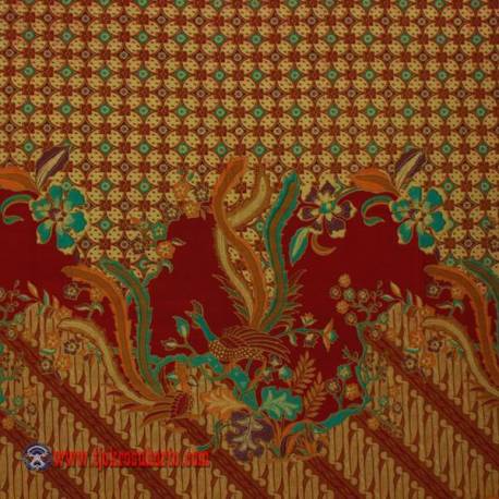 BHR 792 Bahan Sarimbit printing Mesres Tiga Negeri Orange 240x 115 cm AYN
