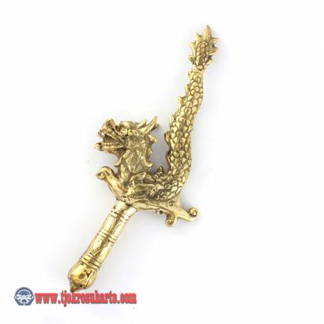 CPR 860 Keris kuningan cor Nogo leong 34x14 cm (11) HMD