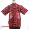 BPH 1257 Kemeja Pendek 1/2 Vooring Kelengan Merah kawung besar hitam L