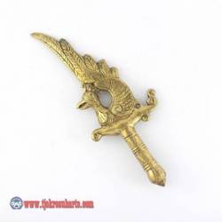 Keris kuningan cor Lar mungo 44x12 cm (19) HMD